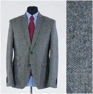 Mens Grey Sport Coat 42R US Size ANGELO LITRICO Birdseye Blazer Jacket - Picture 1 of 12