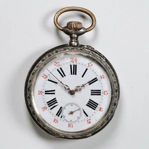 REMONTOIR 15 Rubis Grande Orologio da Tasca in Argento - Large Pocket Watch 67mm - Imagen 1 de 12