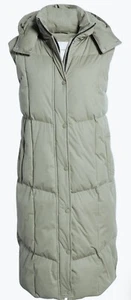 Avec Les Filles Rosemary Women's Hooded Longline Puffer Vest Thermalpuff Large - Picture 1 of 5