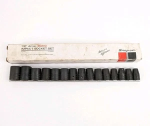 SNAP-ON 15 PIECE, 1/2 DRIVE, 6 POINT IMPACT SOCKET SET, 10-24MM 315IMMY USA - Foto 1 di 11