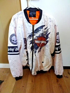 Men's Lightweight Camo Full Zip- Pockets Jacket With Harley Davidson Markings - Picture 1 of 14
