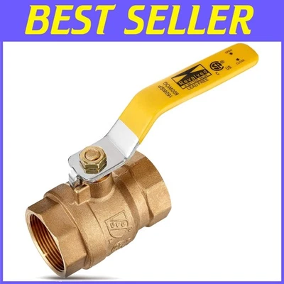 1-1/2" Brass Ball Valve - Lead-Free, 600 PSI Max Pressure - Image 1 of 4