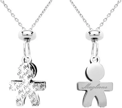 Catenina E Ciondolo Argento 925 Personalizzabile Con Nome - Collana Donna Bimbo  - Immagine 1 di 4