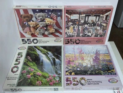 4 vintage 1980s Ceaco 550 piece jigsaw puzzle's USA made all sealed  and New. - Image 1 of 4