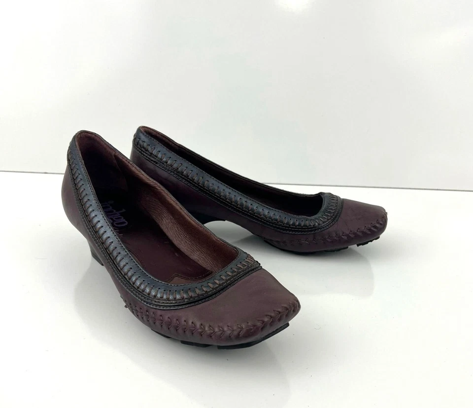 Zapatos de salón Clarks Indigo Raus para mujer tacón grueso de gatito cuero púrpura talla 8 Foto 1 de 4