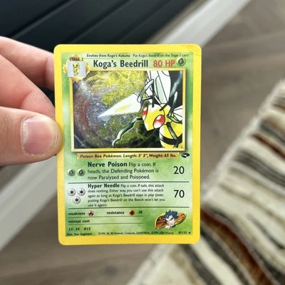 Kogas Beedrill 9/132 Gym Challenge Holo Rare Vintage WOTC Pokemon TCG MP - Image 1 of 2