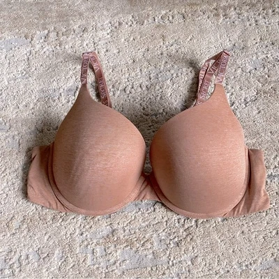 Victoria’s Secret So Extreme Lift Push Up Peach Bra Logo Straps Lingerie: 38C - Image 1 of 4
