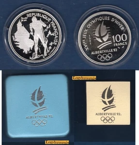 Coffret Albertville J.O Hiver 100 Francs 1991 BE FDC Ski de Fond Château Duc Sav - Picture 1 of 1