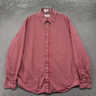 Carolina Herrera Shirt Mens 17 Button Up Striped Dress Casual Cotton White - Image 1 of 4