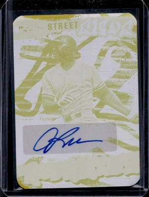 2023 Leaf Vivid Alex Rodriguez Street Signs Printing Plates Yellow Auto #1/1 - Image 1 of 2
