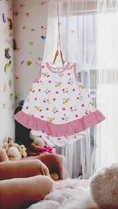 New Kissy Kissy Baby Girls Hawaiian Splendor Bubble 6-9 M Red Floral Free S/H Of - Picture 1 of 3