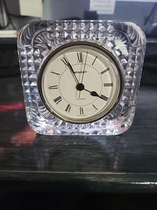Vintage Staiger Quartz Clock West Germany Diamond Cut Crystal Body France - Picture 1 of 7