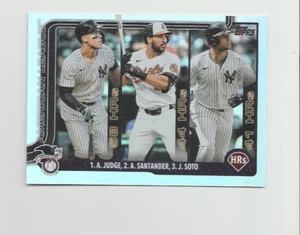 AARON JUDGE SANTANDER SOTO 2025 TOPPS #79 HOME RUN LEADERS SILVER RAINBOW FOIL - Picture 1 of 2