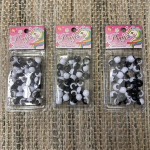 3 Pack Pony Hair Beads - Black and White - Extra Large New - Picture 1 of 3