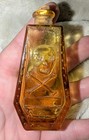 Wheaton Poison Bottle/ Yellow Color / Coffin Shape/ Skull & Crossbones/ R.I.P.