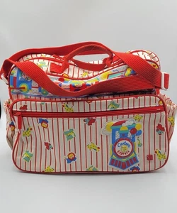 Vintage 80s 90s Carter's Diaper Bag - Carter's Express Train Red Animals - Picture 1 of 22