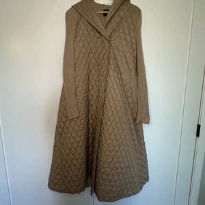 Maryling long jacket coat sweater 38 8 medium tan lightweight quiet luxury brown - Picture 1 of 13