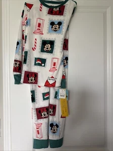 NWT Disney Kids Christmas Pjs Pajamas Mickey & Minnie Mouse Dear Santa Size 10 - Picture 1 of 12