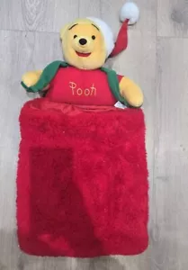 Vintage Winnie The Pooh Disney Christmas Red Cartoon Xmas Stocking Pooh Bear - Picture 1 of 7