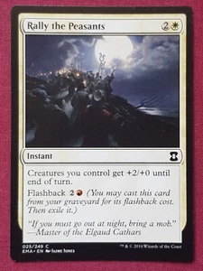 Magic The Gathering ETERNAL MASTERS RALLY THE PEASANTS white card MTG - Picture 1 of 2