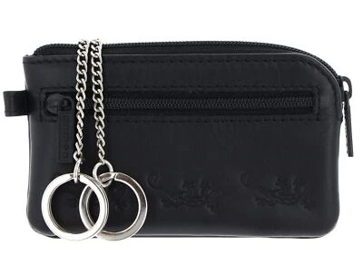 oxmox Leather Keyholder Schlüsselmäppchen Lizard schwarz Neu