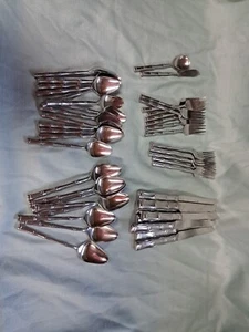 Lifetime Cutlery Bamboo 45 Piece Stainless Flatware Japan Discontinued - Picture 1 of 14