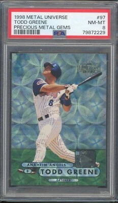 1998 Metal Universe Baseball #97 Todd Greene Precious Metal Gems #06/50 PSA 8 - Image 1 of 2
