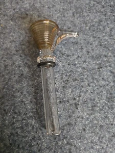 3.5" Clear Glass Bong Down-Stem Slides w/Brown Stripe Male Bowl - Picture 1 of 3