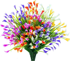 Artificial Flowers for Outdoors 20 Bundles Fake Calla Lily Flowers UV Resistant - Picture 1 of 12