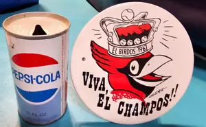 RARE 1967 -ST LOUIS CARDINALS CHAMPIONSHIP BUTTON 6"-VIVA, EL CHAMPOS-EL BIRDOS! - Picture 1 of 8