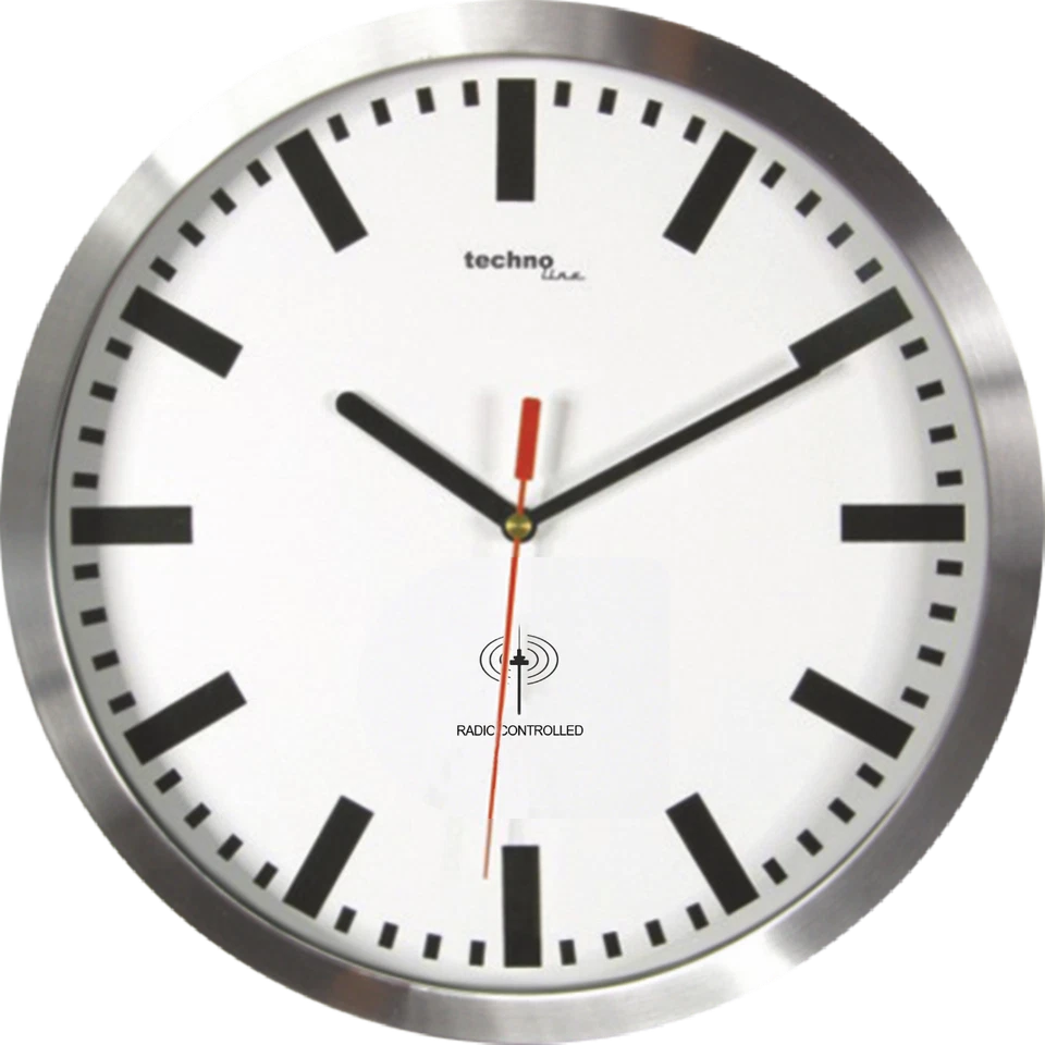 Technoline Funkwanduhr WT8610, Silber, 30 cm - Bild 1 von 1