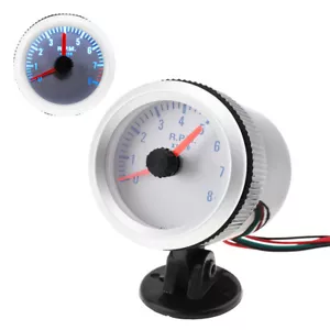 Car 2" 52mm Tacho Gauge Meter Tachometer RPM Pointer Blue LED Light 0-8000RPM - Foto 1 di 11