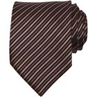 REPUBLICA DI SAN MORINO Mens Tie 3.5 Black Gray Silk Stripe LONG Necktie ITALY
