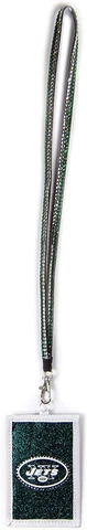 NFL New York Jets Beaded Lanyard with Nylon Wallet Cover