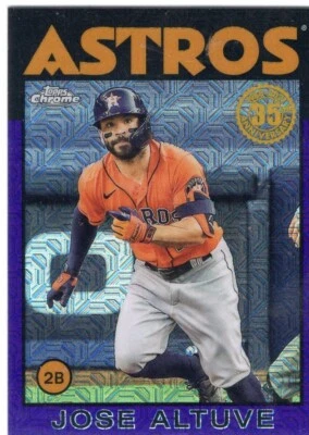 2021 Topps '86 Topps Silver Pack Chrome Series 2 Purple Refractors J. Altuve /75 - Image 1 of 2