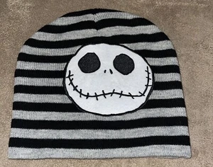 Nightmare Before Christmas Beanie Strickmütze schwarz/grau Streifen Einheitsgröße - EUC! - Bild 1 von 4