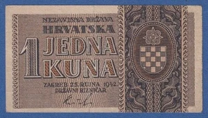 CROACIA / CROATIA -- 1 KUNA ( 25.9.1942 ) -- MBC / VF -- PICK 7b . - Imagen 1 de 2