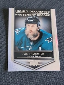 2019-20 Upper Deck Tim Hortons JOE THORNTON HD-12 HIGHLY DECORATED