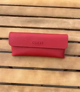 GUESS Red Glasses Case Semi-Soft Eyeglasses/Sunglasses/Snap Closure - Picture 1 of 6