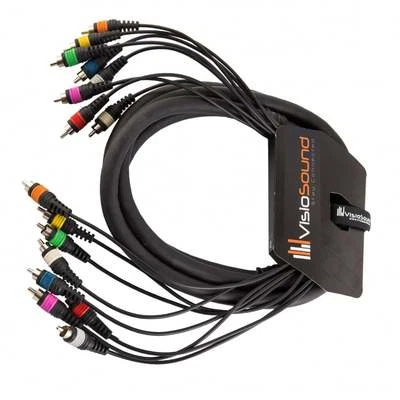 8-Way 3m RCA Phono to RCA Phono Loom / Effects Patch / Multicore Cable - Image 1 of 4