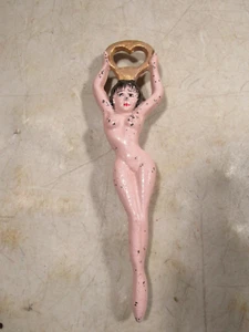 Vintage/Antique Figural Cast Iron Nude Sexy Curvy Woman Beer Bottle Opener - Picture 1 of 2