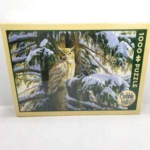 Cobble Hill 1000 Piece Puzzle SNOWY PERCH  Owl - Rosemary Millette 2011 NEW - Bild 1 von 7