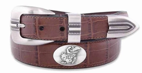 NEW Kansas Concho Crocodile Tan Leather Belt - Size 40 Cover