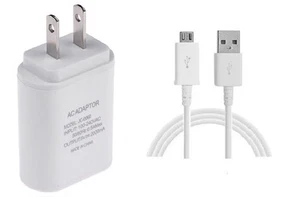 WALL ADAPTER+5 FEET MICRO USB FOR SAMSUNG GALAXY J7 2015,J7 2017,J7 2018 (WHITE) - Picture 1 of 1