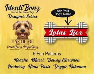 Designer Wood Dog Bone Kennel Name Plates - IdentiBonz (2 S Hooks Included) - Picture 1 of 13