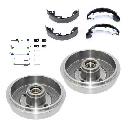 Rear Brake Drums Ceramic Brake Shoes w/ Hardware Kit 6 PCS for 00-08 Ford Focus - Image 1 of 4