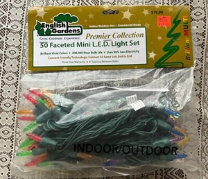 English Gardens LED Faceted String Light 50 Multi Color Christmas Lights Premium - Picture 1 of 6