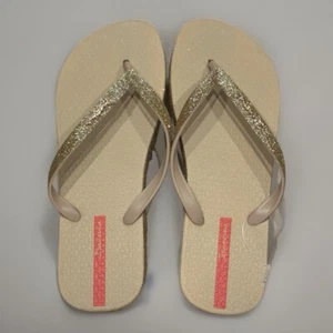 Ipanema Sparkle Flip Flops Brazilian Glow Glitter Metallic Logo US 8/9 BRA 37/38 - Picture 1 of 8