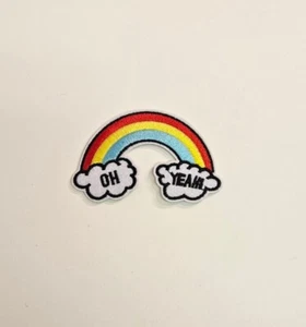 Oh Yeah! Rainbow Embroidered Patch Iron On /Sew On Embroidery - Picture 1 of 6