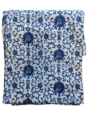 Ralph Lauren Porcelain Rosette Blue King Flat Sheet Made in USA - Image 1 of 4